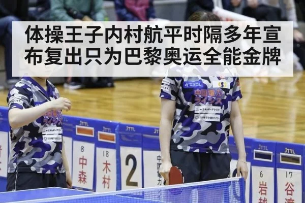 体操王子内村航平时隔多年宣布复出只为巴黎奥运全能金牌